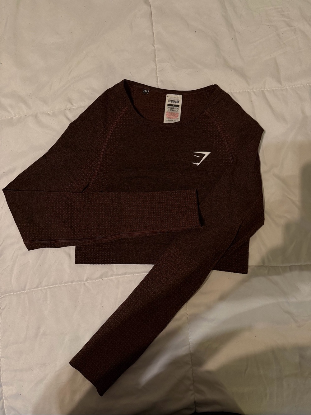 Gymshark cherry brown Long Sleeve Crop Top